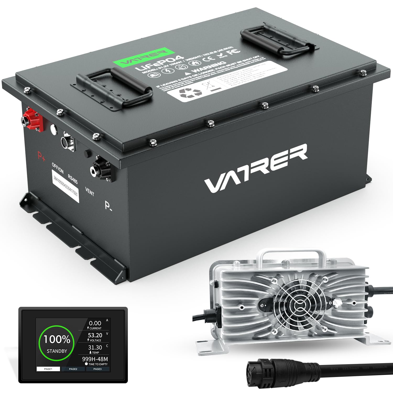 VATRER POWER 48V 105Ah Lithium Golf Cart Battery, Best Golf Cart Batteries