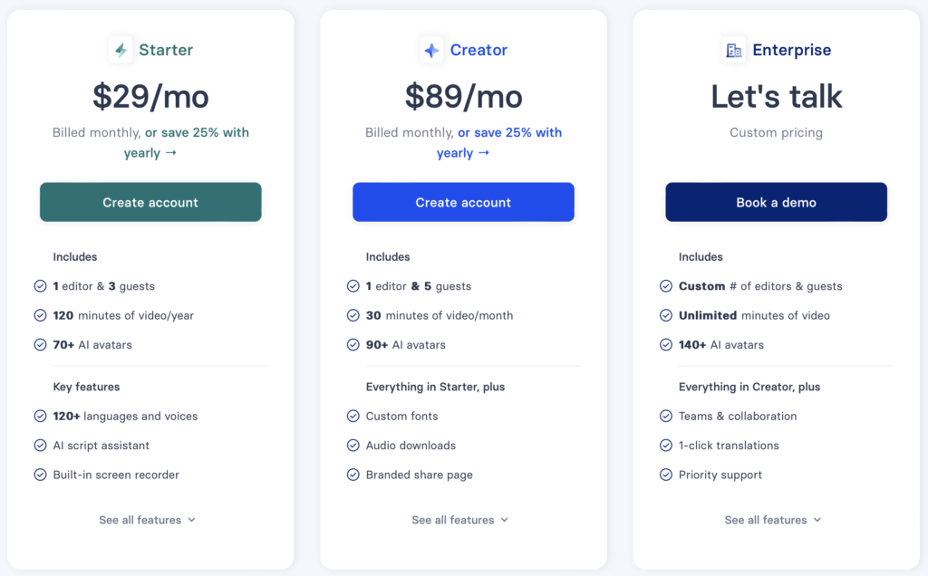 Synthesia Pricing